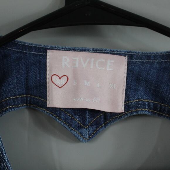 Revice Jumpsuit Womens Extra Small Hollywood Heartthrob Flare Denim Blue Retro - Picture 8 of 16